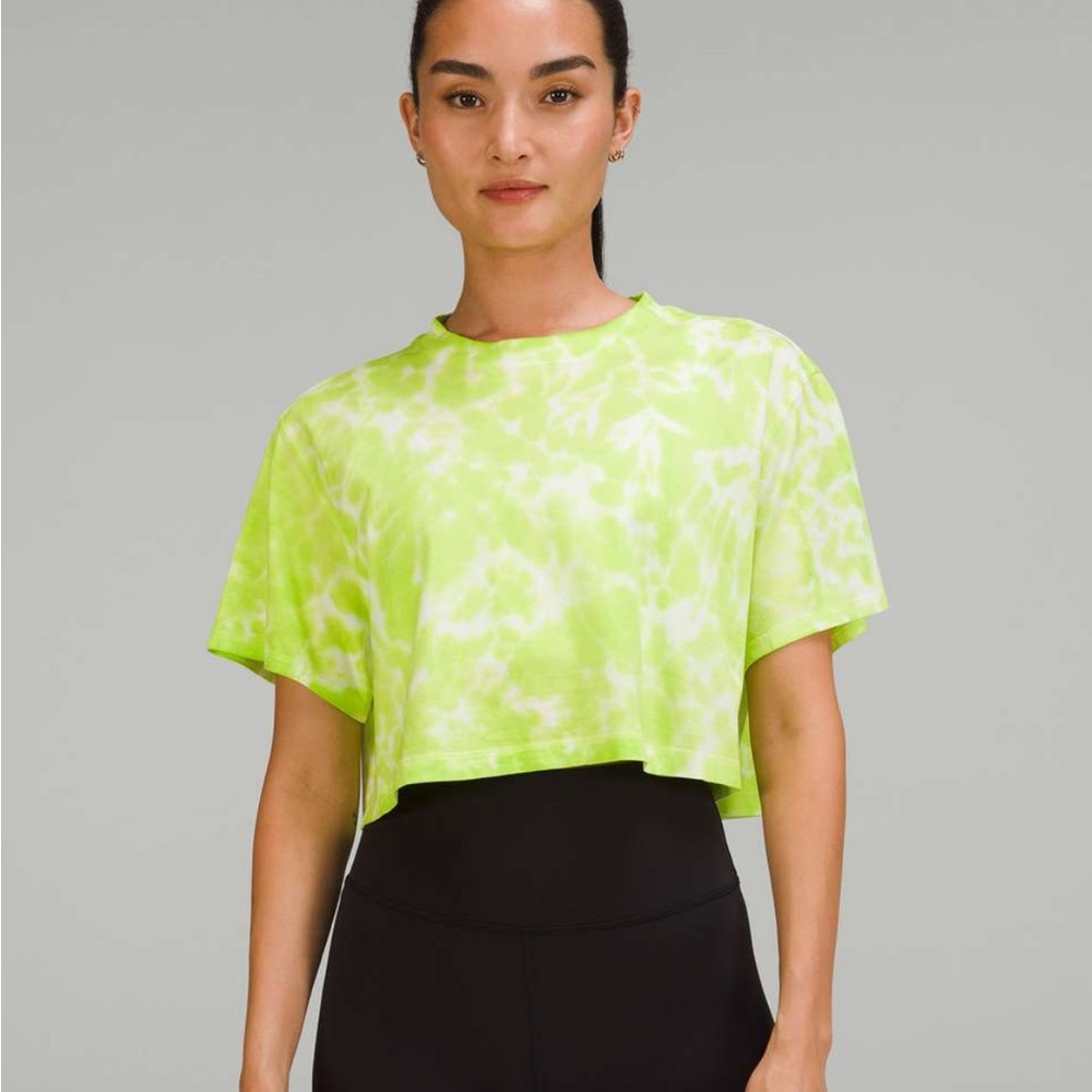 LULULEMON All Yours Cropped Cotton T-Shirt - Tie-Dye